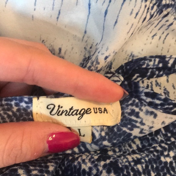 blue & white snake print strappy romper - Picture 5 of 5